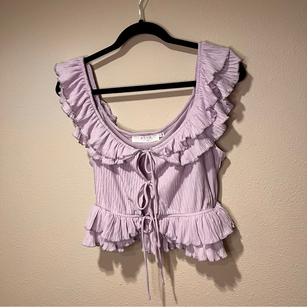Astr Lilac Ruffled Blouse - Picture 3 of 10